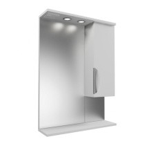 Mirsant Зеркало шкаф Камилла 60 см, с подсветкой, белый, правый УТ000005600