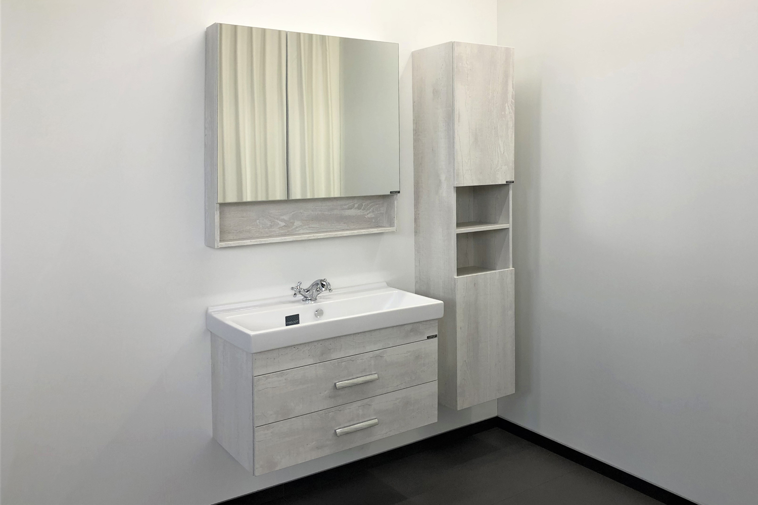 Приобрести сomforty тумба с раковиной "никосия-80п" дуб белый