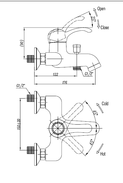 Приобрести cezares смеситель для ванны и душа lira-m-vdm1-01