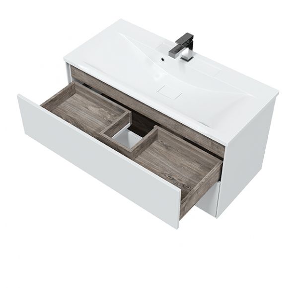 Приобрести mirsant тумба sole ultra , подвесная с раковиной premier 100 см, белый глянец ут000068486