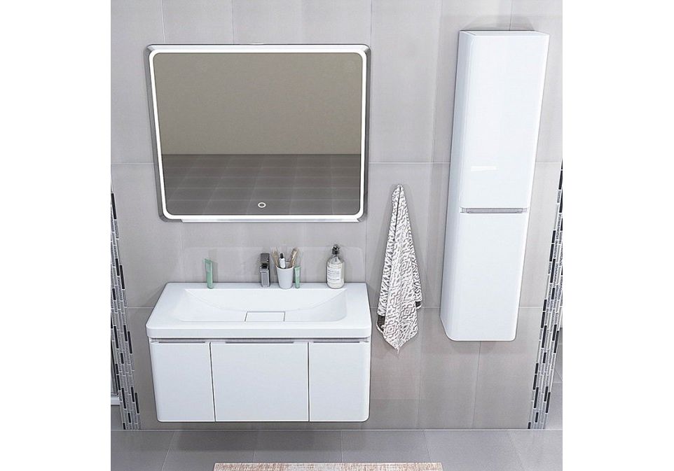 Приобрести тумба подвесная с раковиной акватон шерилл 105 см 1a206301sh010, 1a71323ksh010, белый