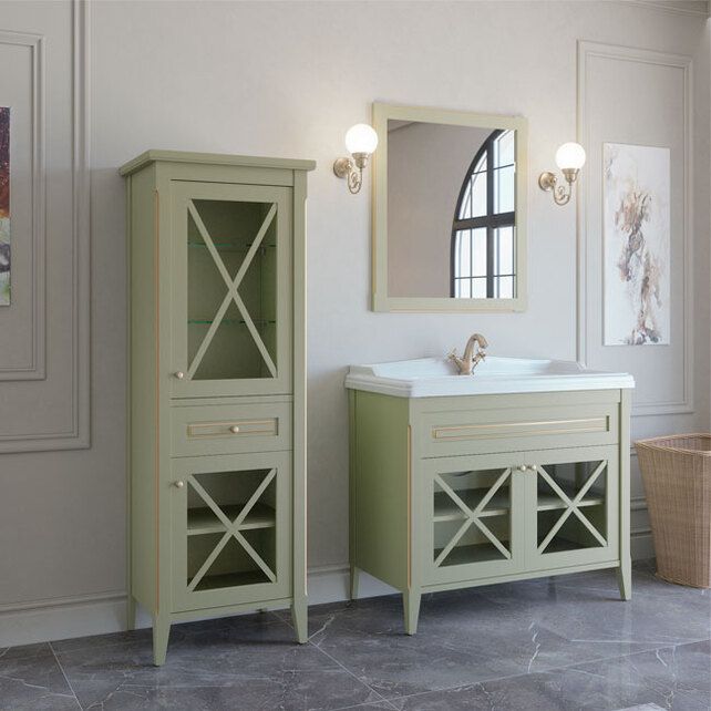 Приобрести caprigo пенал napoli 55 см, правый, зеленый, эмаль