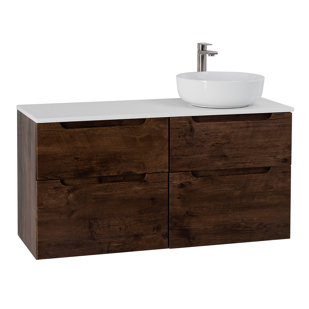 Приобрести belbagno тумба со столешницей etna-h60 120 см, подвесная rovere moro, раковина справа