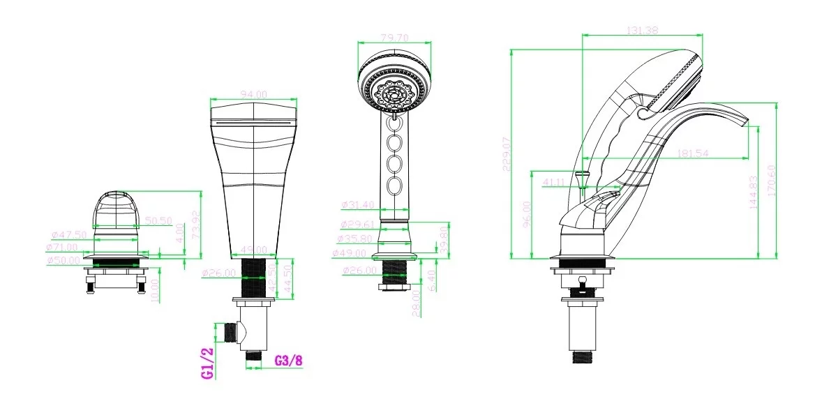 Приобрести boheme смеситель на борт ванны aqua design, бронза 399