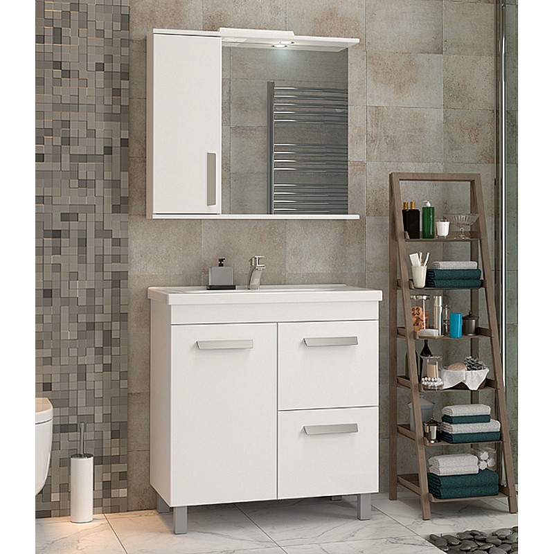 Приобрести vigo тумба с раковиной nova 70см, 1 дверца, 2 ящика, напольная, белая tn.nov.mir.70.1d.2y