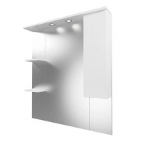 Mirsant Зеркало шкаф Next 80 см, левое, белое УТ000021375