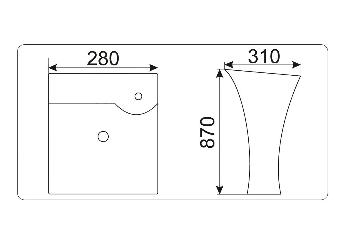 Приобрести раковина напольная ceramalux 25 см m 9012