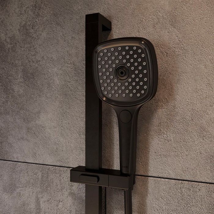 Приобрести iddis душевая лейка slide 3f 256,7мм, трехрежимная, черная sli3f0bi18