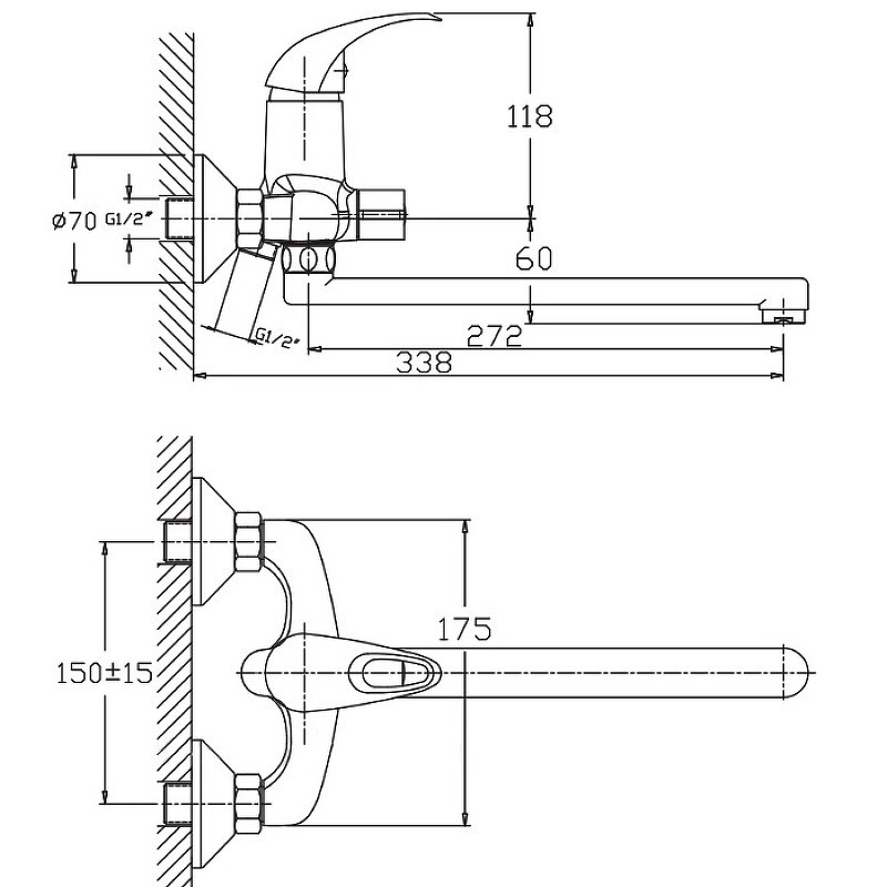 Приобрести haiba смеситель для ванны 220мм, хром hb-2215