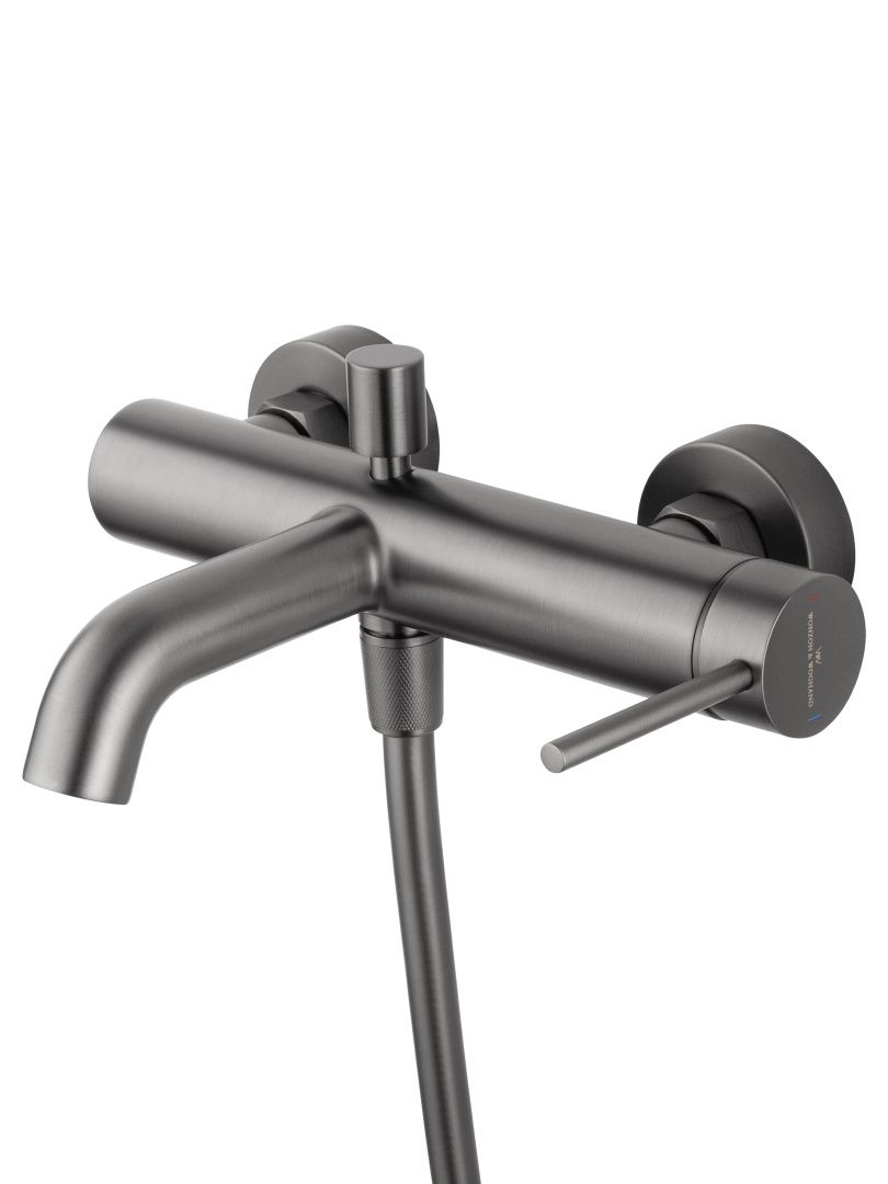 Приобрести смеситель для ванны с душем wonzon & woghand stick, темный графит (ww-88639017-bgm)