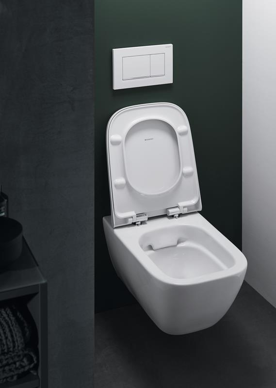 Приобрести унитаз подвесной безободковый geberit smyle square 500.685.01.1