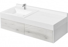 Тумба подвесная с раковиной-столешницей Акватон Сакура 100 см 1A234901SKW80;1A71973KSK010, белый/ольха наварра