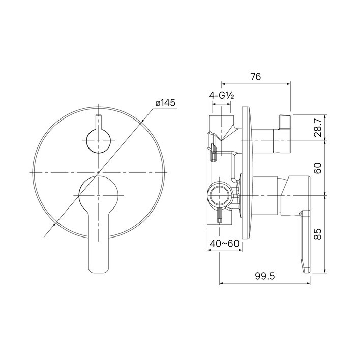 Приобрести iddis смеситель для душа sena скрытого монтажа 145х145мм, хром sensb00i67