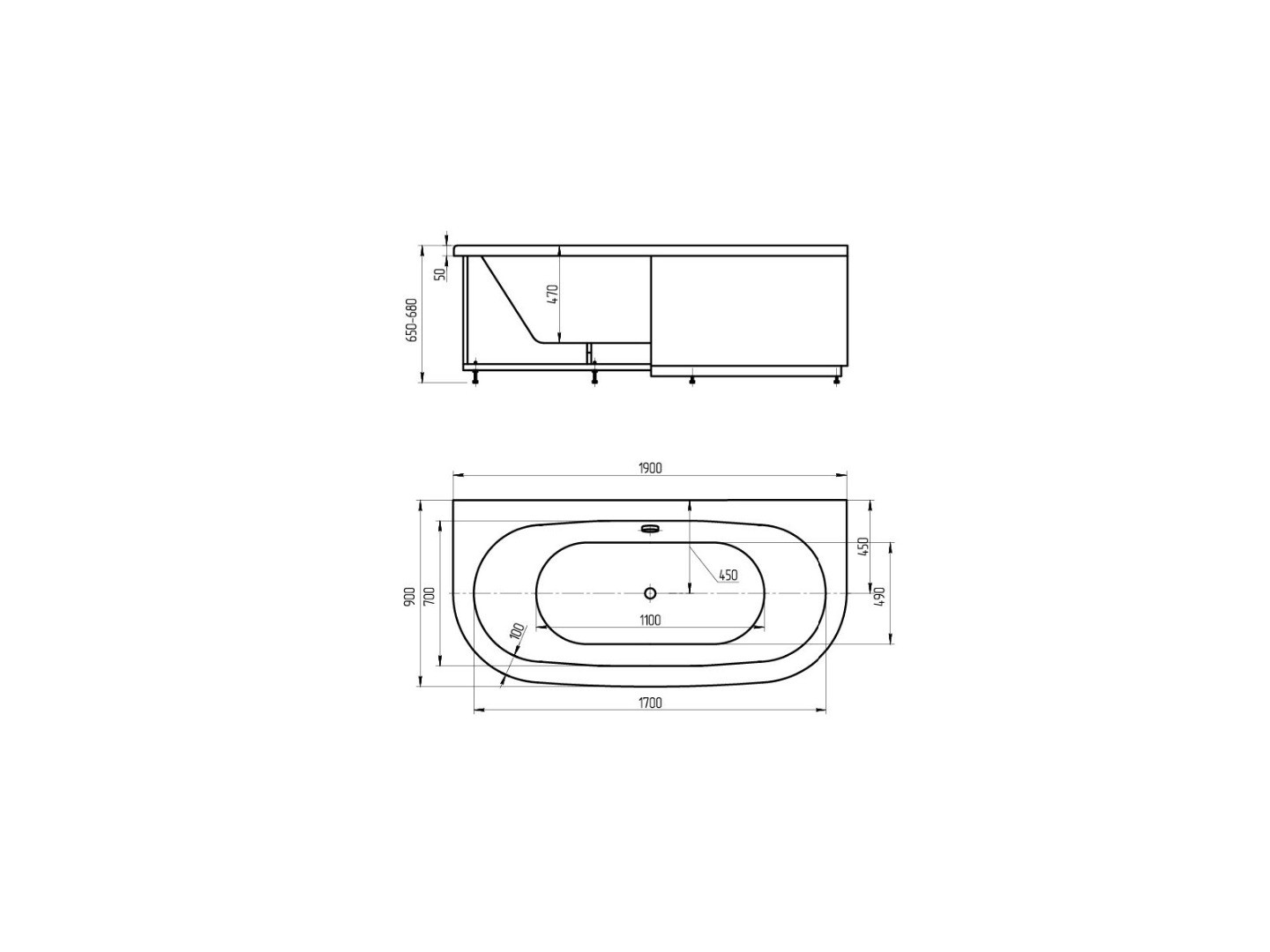 Приобрести акриловая ванна aquatek морфей 190x90 см