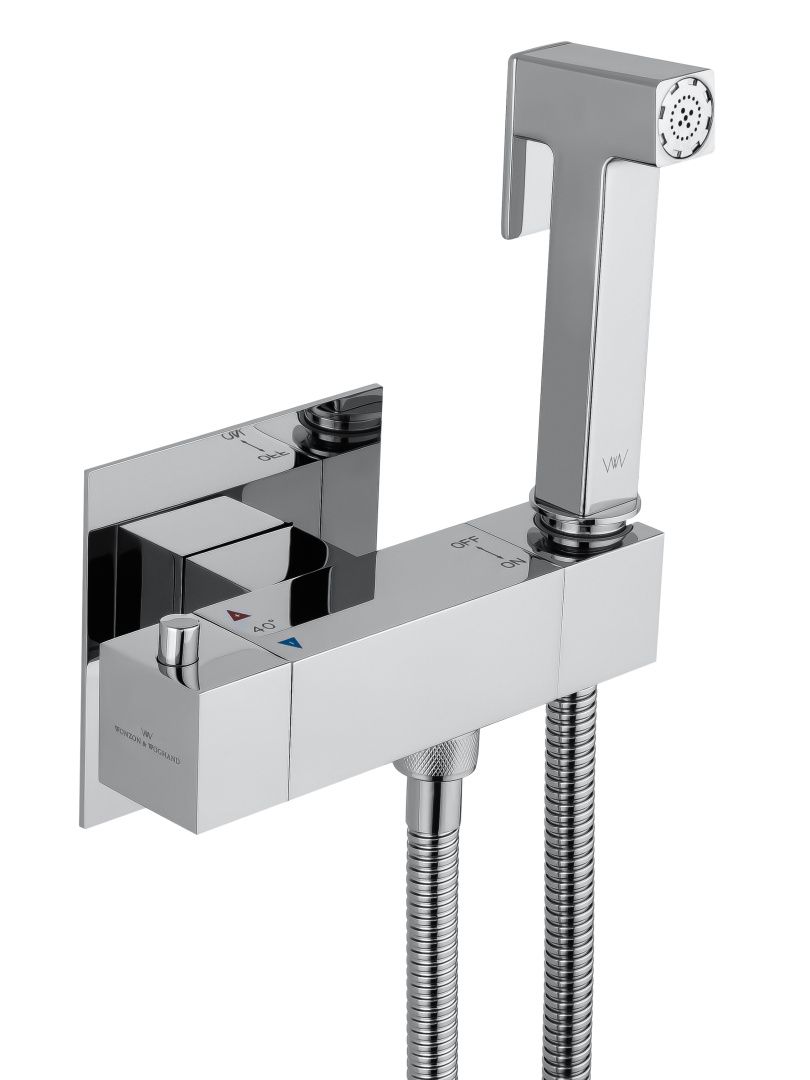 Приобрести смеситель с гигиеническим душем и термостатом встраиваемый wonzon & woghand, хром (ww-88819903-cr)