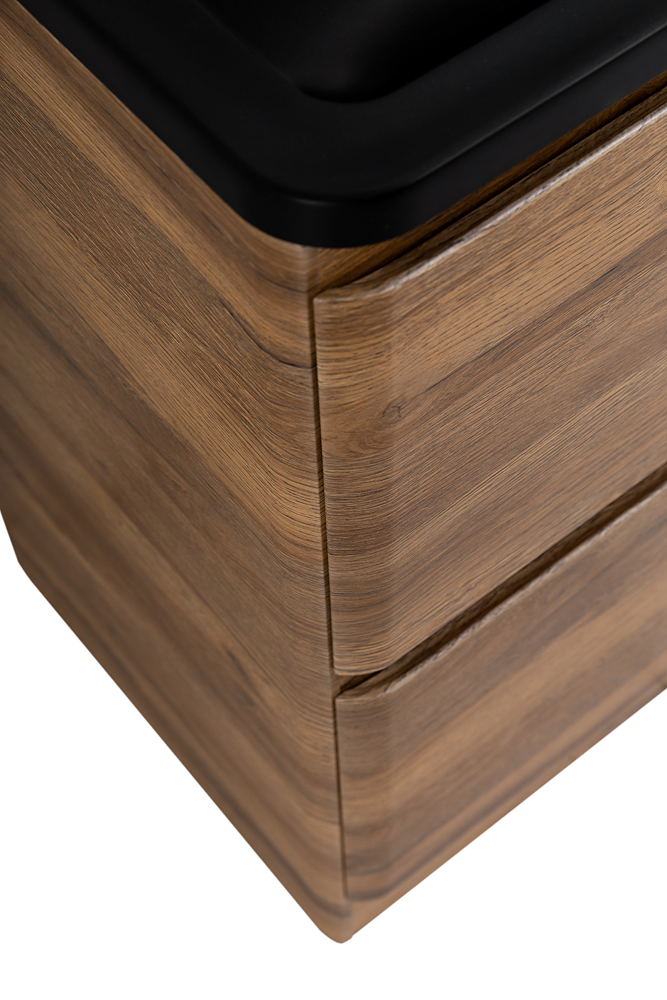 Приобрести belbagno тумба с раковиной albano 80 см, напольная rovere rustico, чёрная раковина