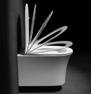 Приобрести унитаз подвесной безободковый с сиденьем ceramalux rimless 2617е