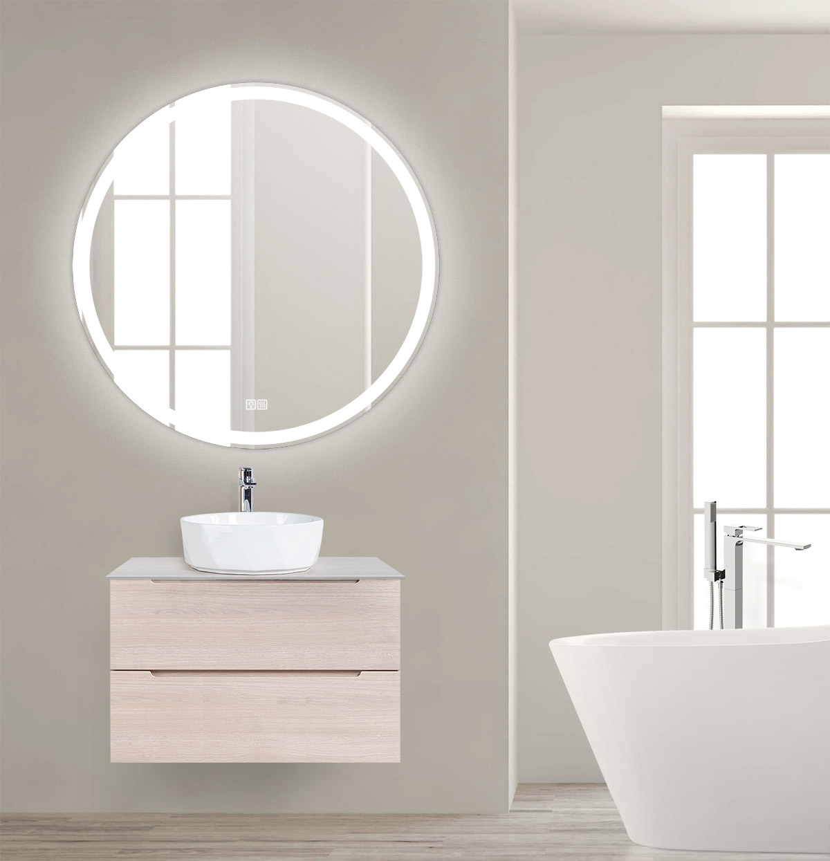 Приобрести belbagno зеркало 80 см spc-rng-800-led-tch-warm