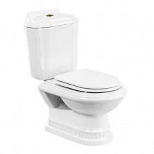 CEZARES Напольный унитаз-компакт KING PALACE, белый\золото, крышка с микролифтом