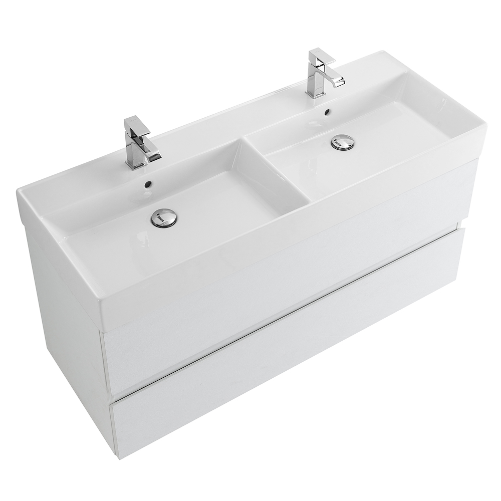 Приобрести cezares тумба подвесная с раковиной molveno 46 120 см bianco ghiaccio, белая molveno 46-120-2c-so-2-bg