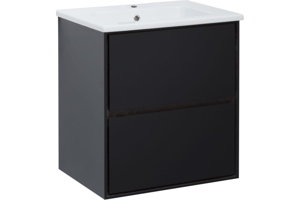 Приобрести aquanet тумба с раковиной милан 60 см, черный глянец