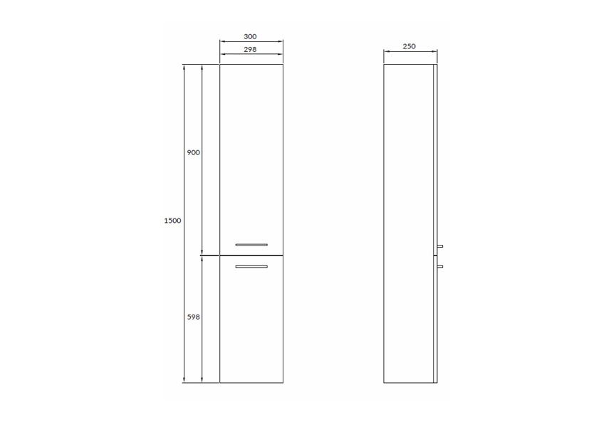 Приобрести пенал подвесной cersanit lara 30 см, универсальный, белый