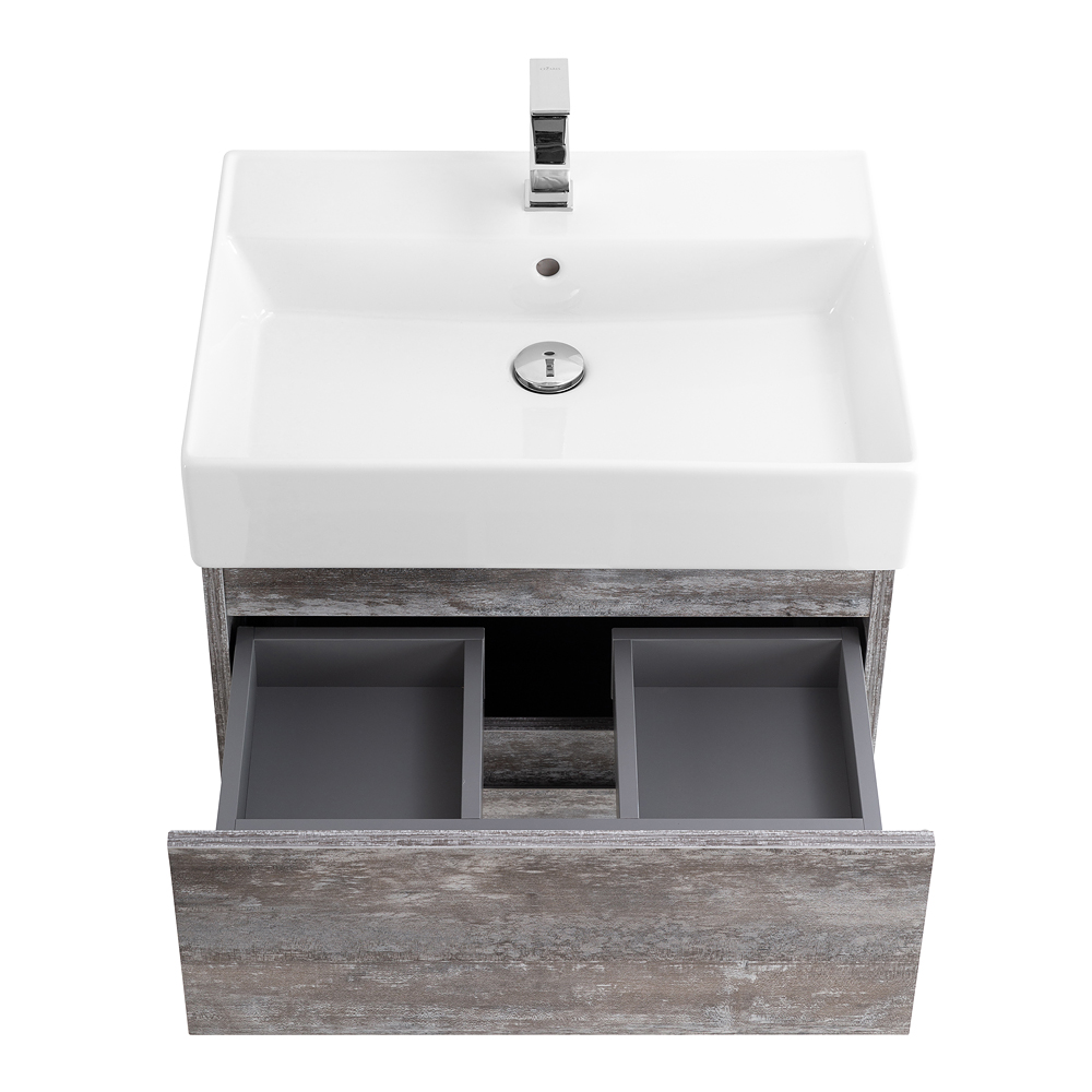 Приобрести cezares тумба подвесная с раковиной molveno 46 60 см legno grigio, серая molveno 46-60-2c-so-lg