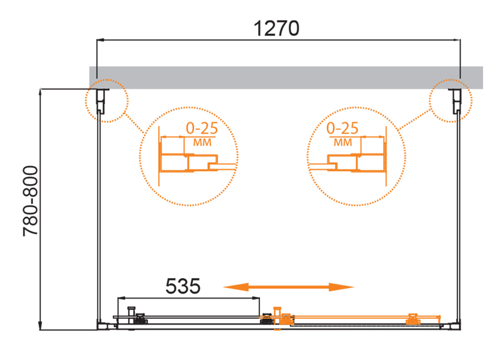 Приобрести cezares душевое ограждение molveno 130х80 см, хром molveno-ah-12-130/80-c-cr-iv