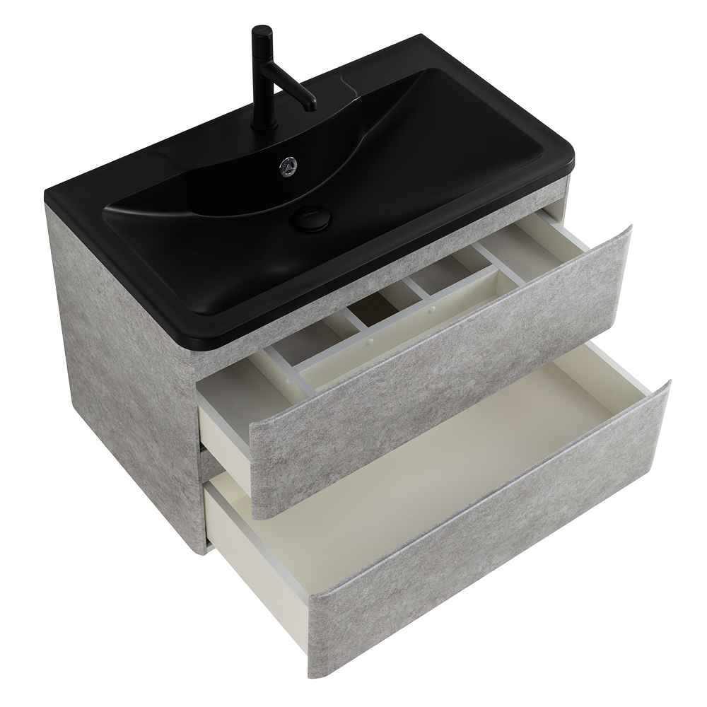 Приобрести belbagno тумба с раковиной albano 100 см, подвесная cemento verona grigio, чёрная раковина
