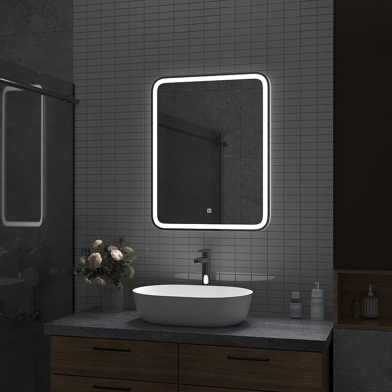 Приобрести continent зеркало с подсветкой russo 50х70 см, сенсорный включатель, белое