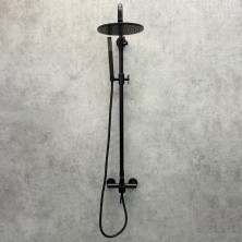 Comforty Душевая стойка, FF018W-CMT, без излива, черная матовая