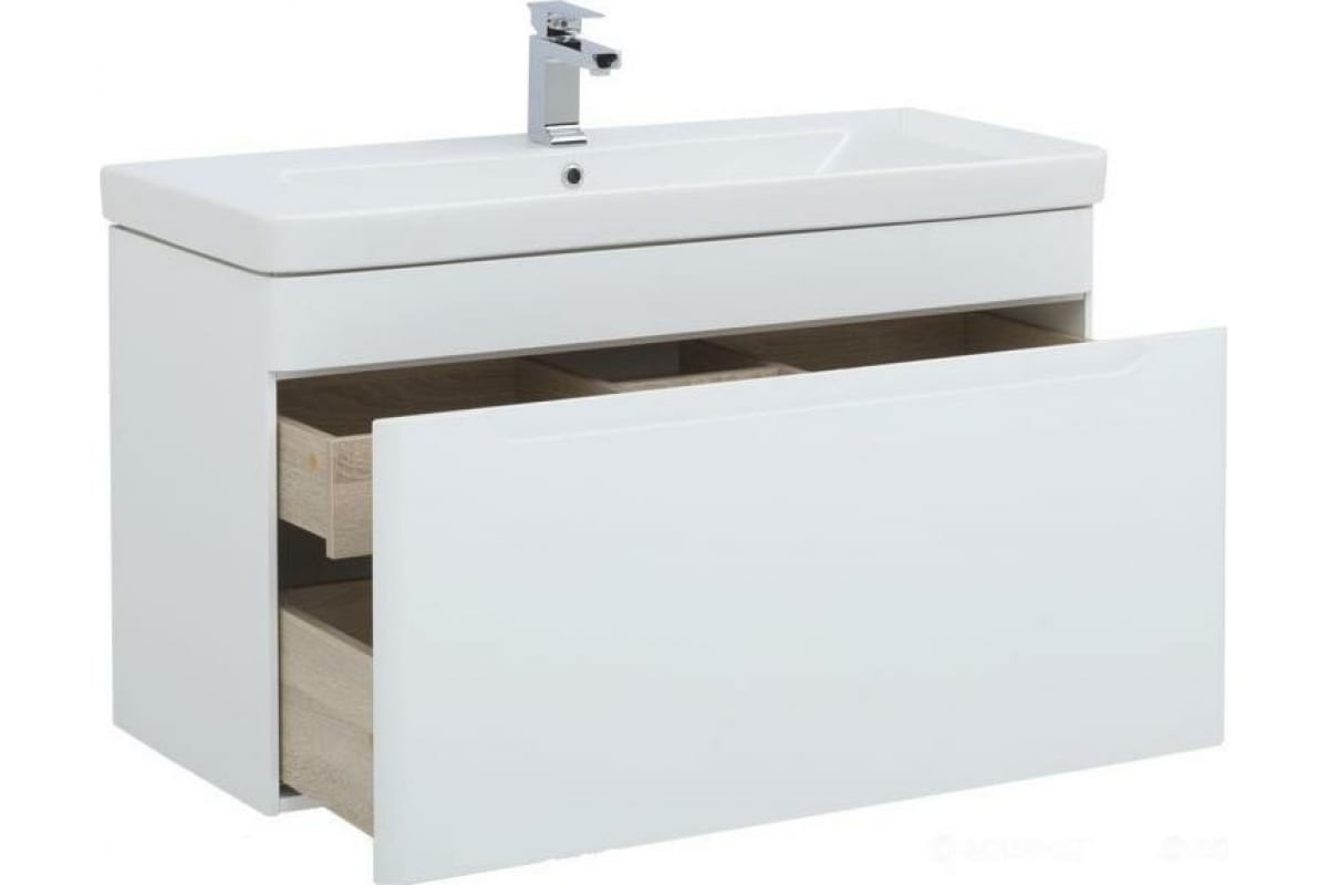 Приобрести aquanet тумба с раковиной софия 105 см, белая глянец (2 ящика)