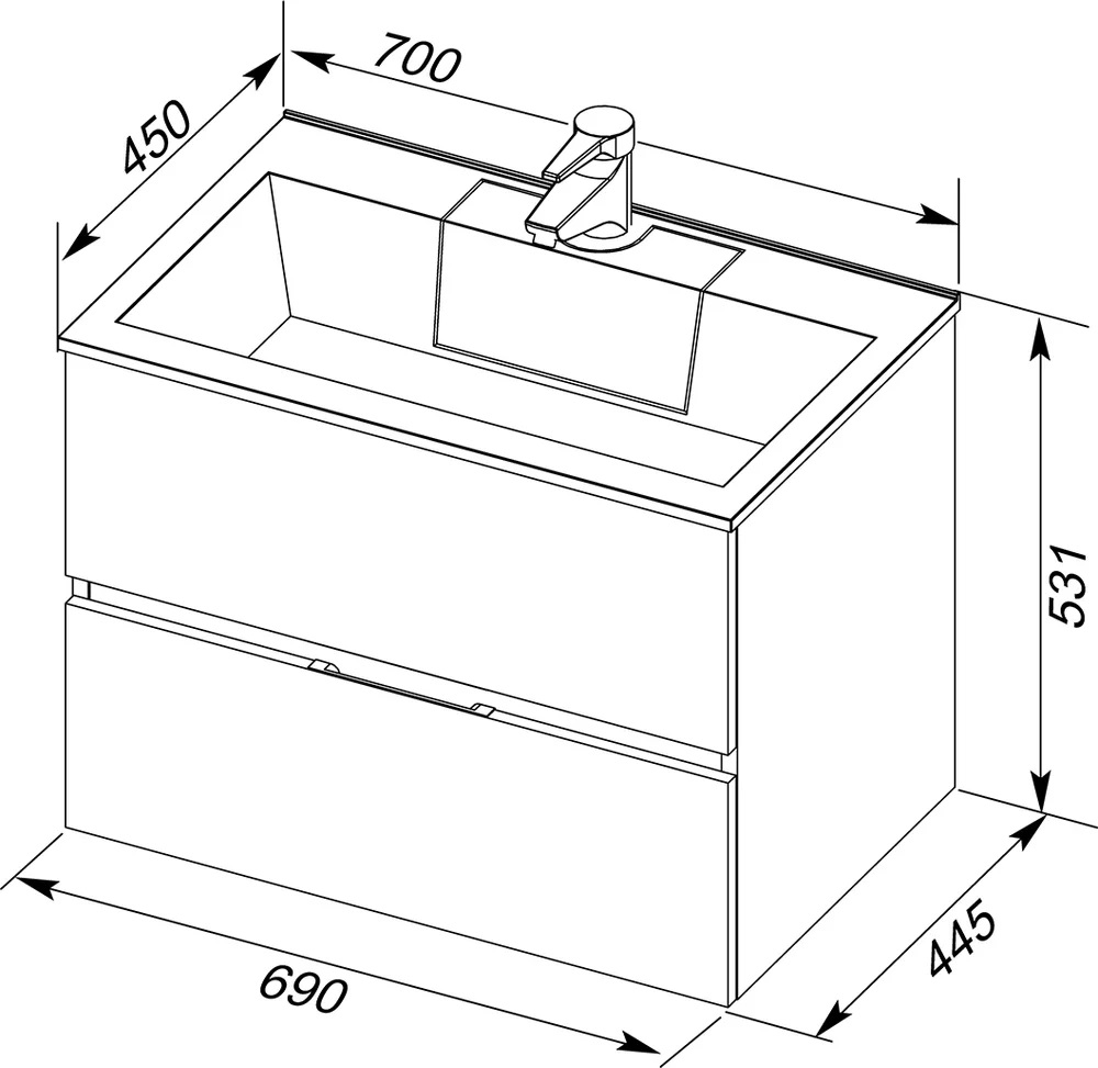 Приобрести aquanet тумба с раковиной алвита 70 см, серый антрацит