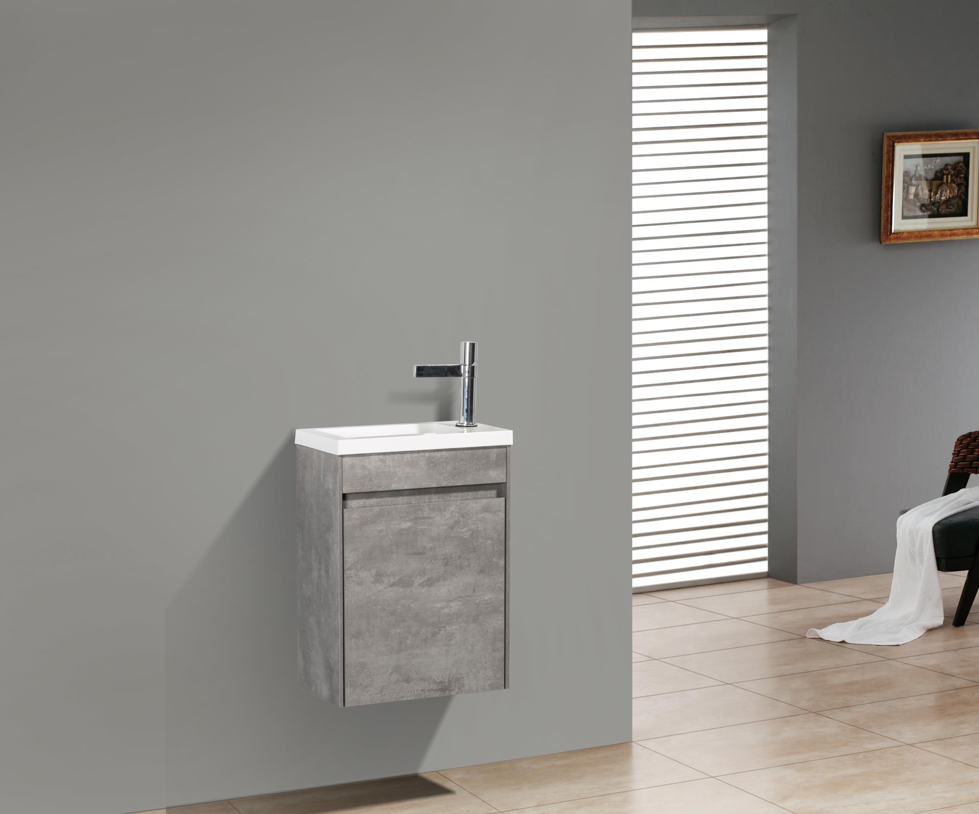 Приобрести belbagno тумба с раковиной pietra mini 46 см, подвесная с дверью 46-l stucco cemento, белая раковина