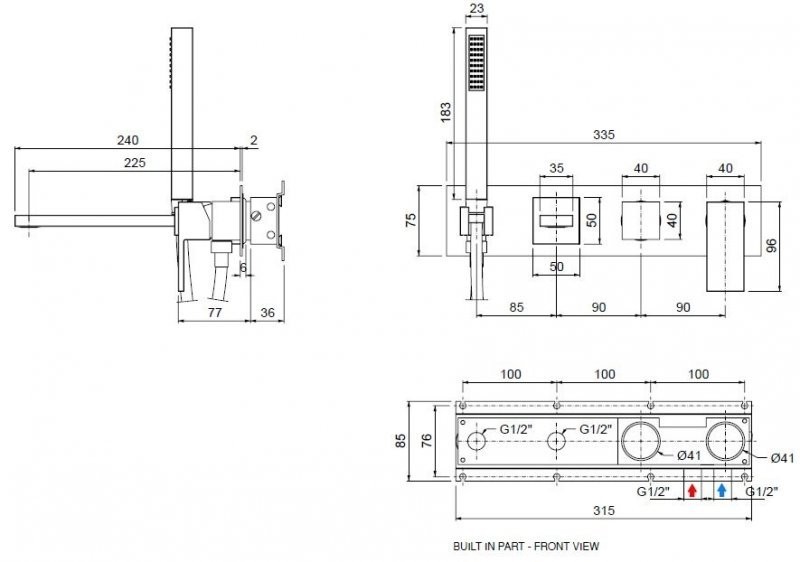 Приобрести cezares смеситель для ванны unika, скрытый монтаж, хром unika-vdm2-01