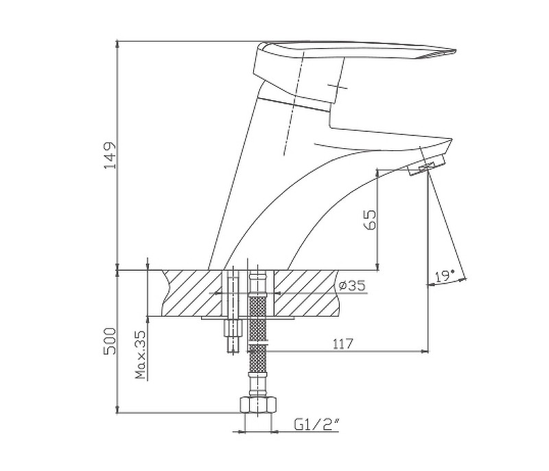 Приобрести haiba смеситель для раковины 149мм, хром hb1007