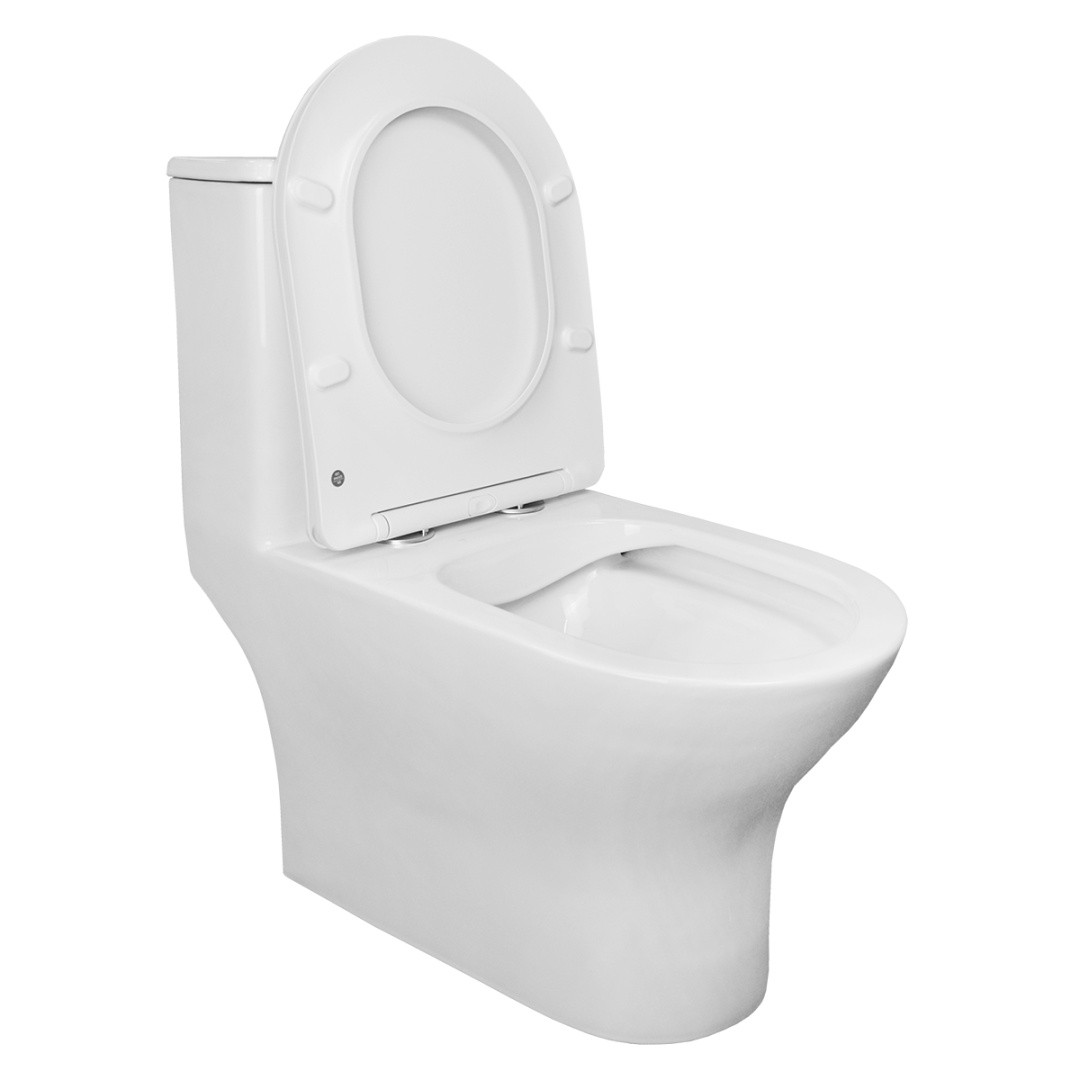 Приобрести azario унитаз - моноблок terni 670x350x760 горизонтальный слив, быстросъемное сиденье микролифт az-8618