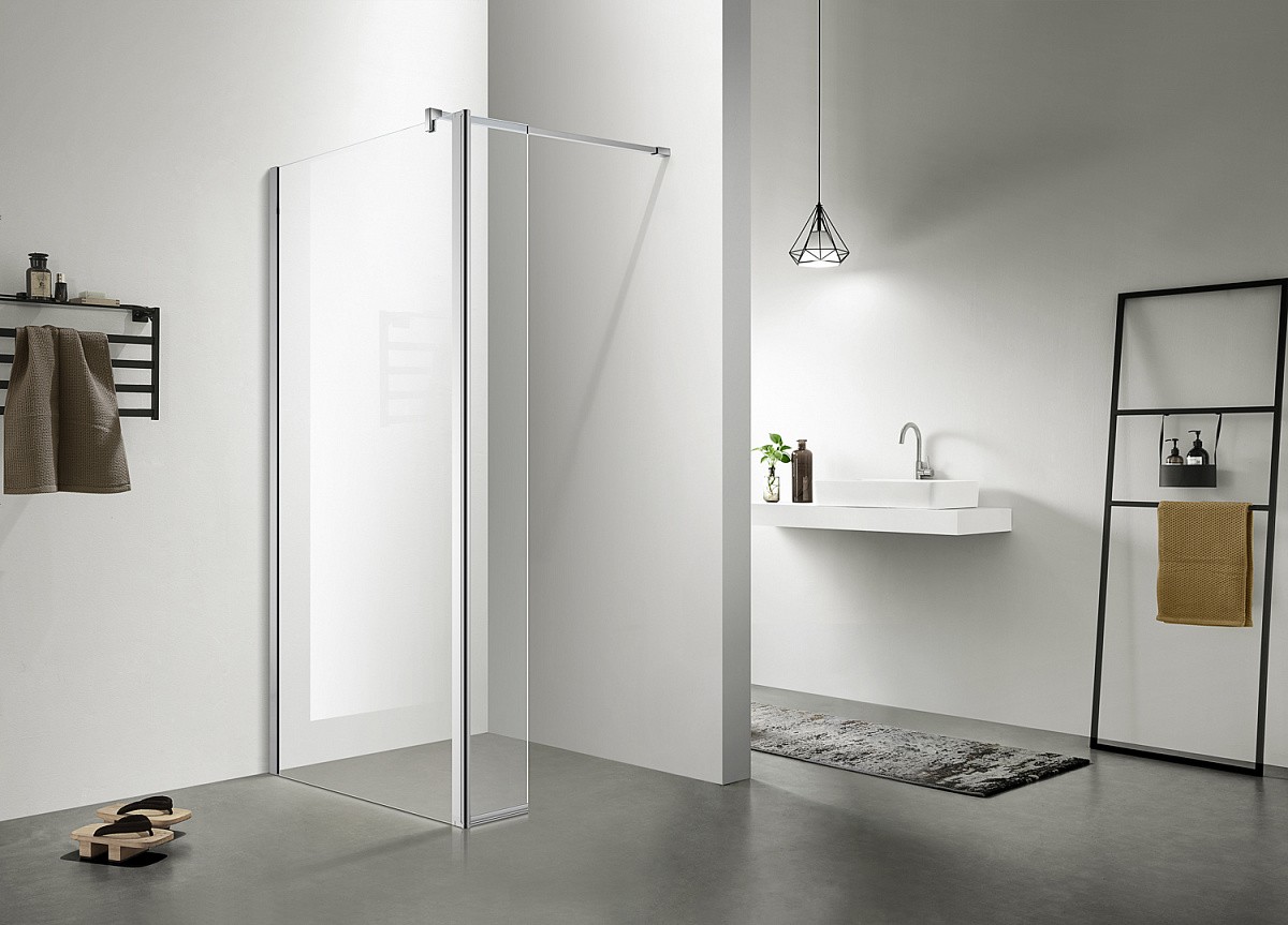 Приобрести душевая перегородка azario chicago walk-in 1000х1950, подвижная дополнительная перегородка 400х1950, (az-nar6321 1000