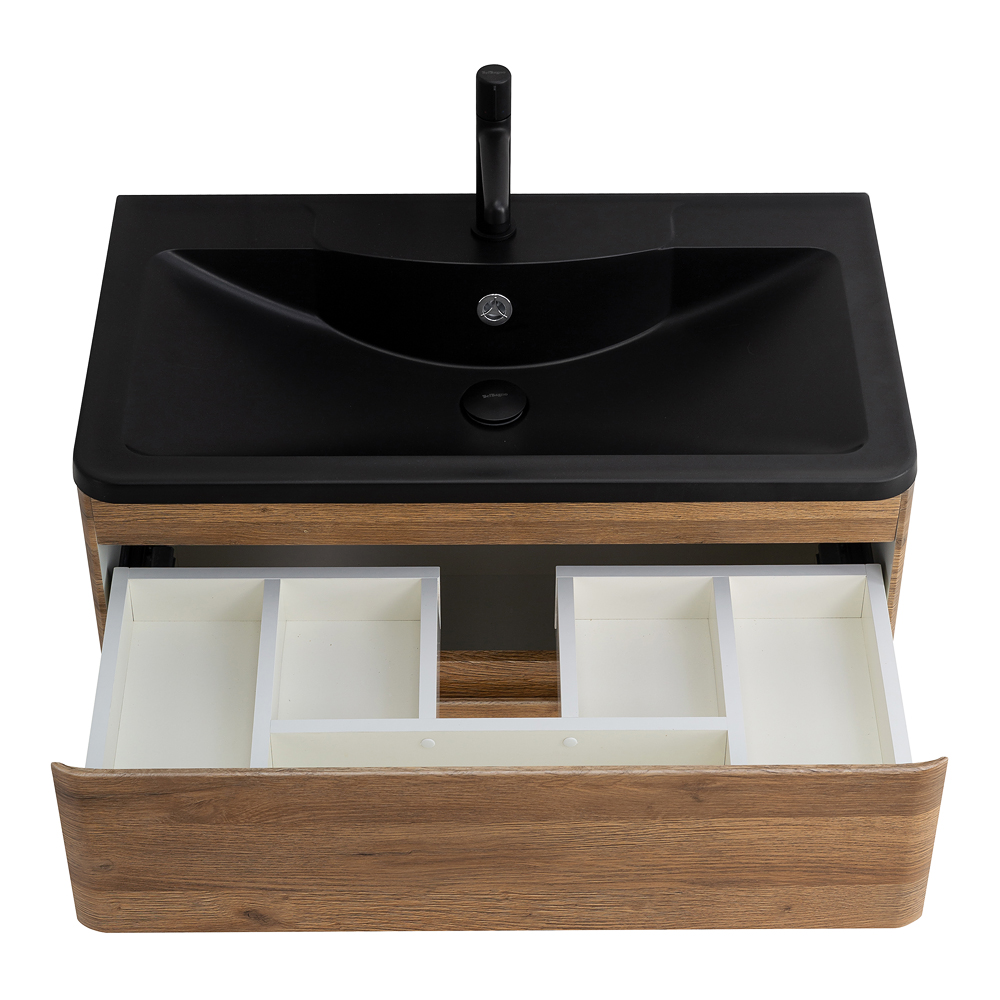 Приобрести belbagno тумба с раковиной albano 100 см, подвесная rovere rustico, чёрная раковина