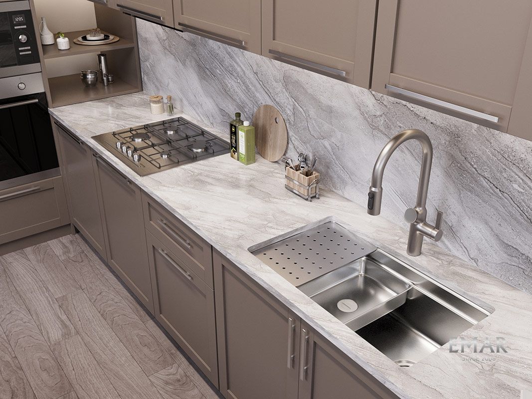 Приобрести oulin кухонная мойка 76х45 см, сатин oulin ol-eh201m