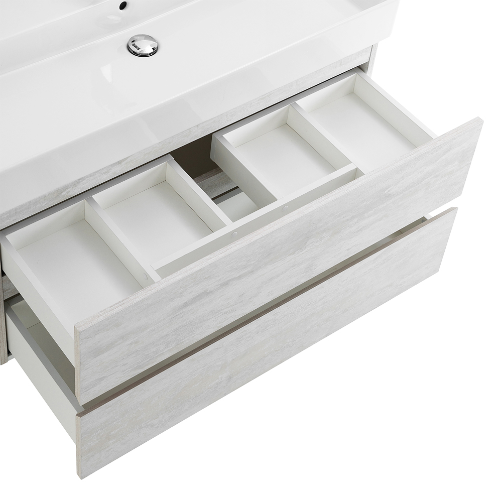 Приобрести cezares тумба подвесная с раковиной molveno 46 80 см legno bianco, белый глянец molveno 46-80-2c-so-lb