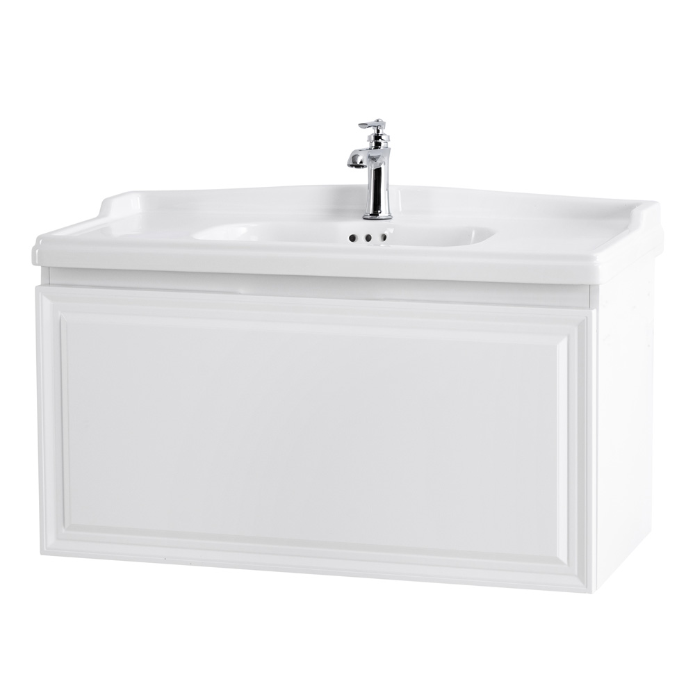 Приобрести cezares тумба подвесная с раковиной giubileo 100 см bianco lucido, белый глянец giubileo-1000-1c-so-bl