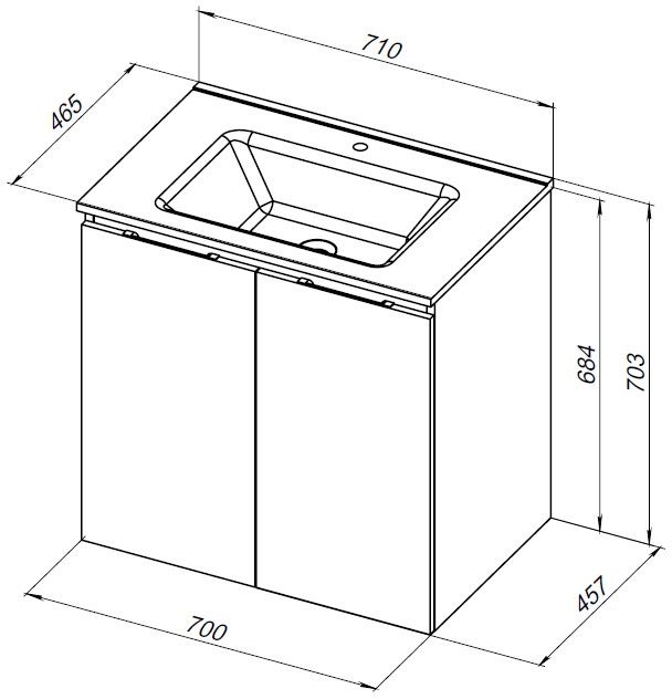 Приобрести aquanet тумба с раковиной алвита new 70 см, 2 дверцы, дуб веллингтон белая