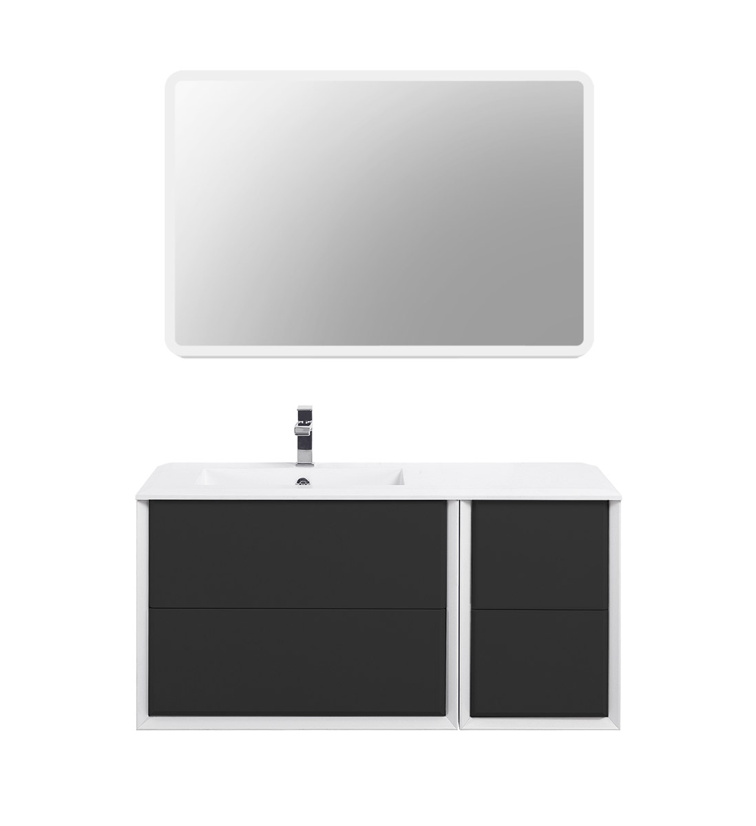 Приобрести cezares тумба подвесная с раковиной bellagio 106 см grafite, левостороняя, графит 54715