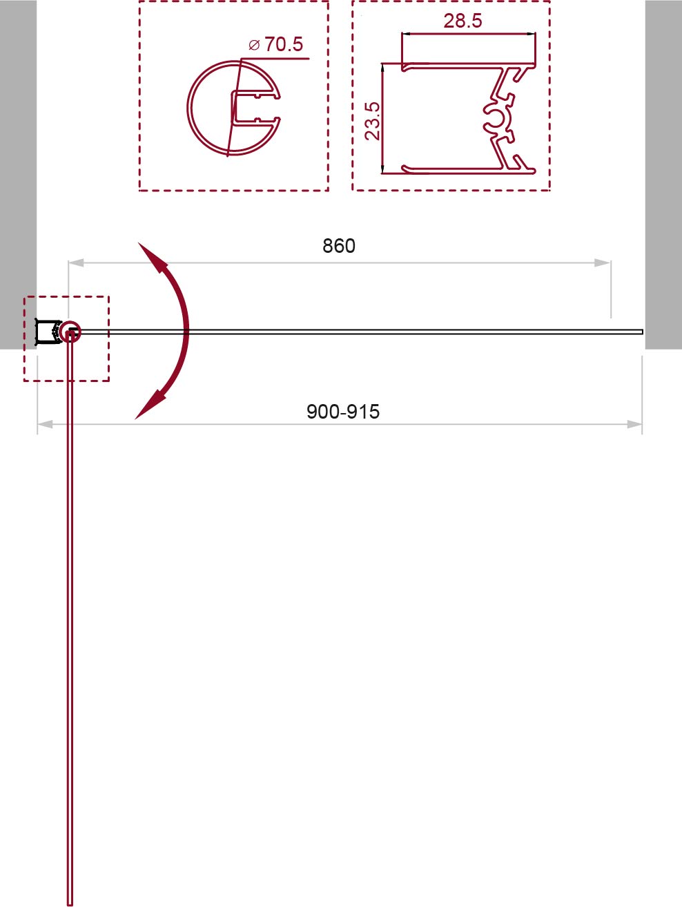 Приобрести belbagno штора на ванну 90 см uno-v-1-90/150-ch-cr