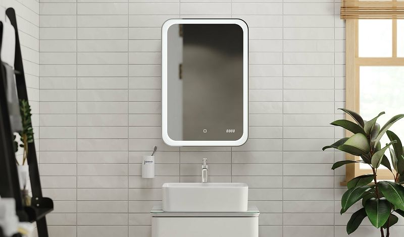 Приобрести jorno зеркало шкаф bosko 50 см, с подсветкой, часы, белое