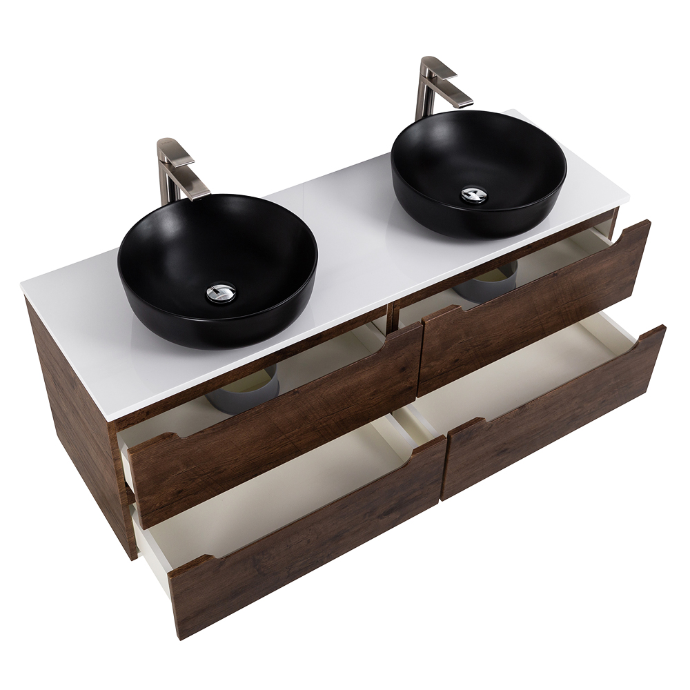 Приобрести belbagno тумба со столешницей etna 140 см, подвесная rovere moro