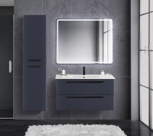 Cezares Тумба подвесная с раковиной ECO-CER 100 см Grafito, графит ECO-CER-1000-2C-SO-GR-P