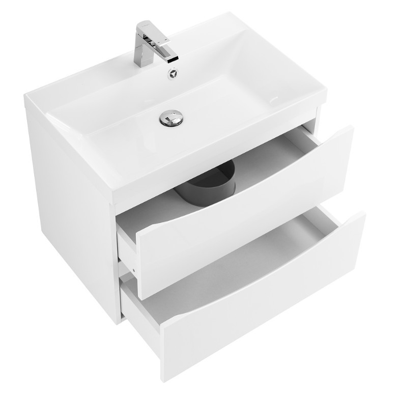 Приобрести тумба подвесная с раковиной belbagno marino-700-2c-so-bl-p 70 см, bianco lucido