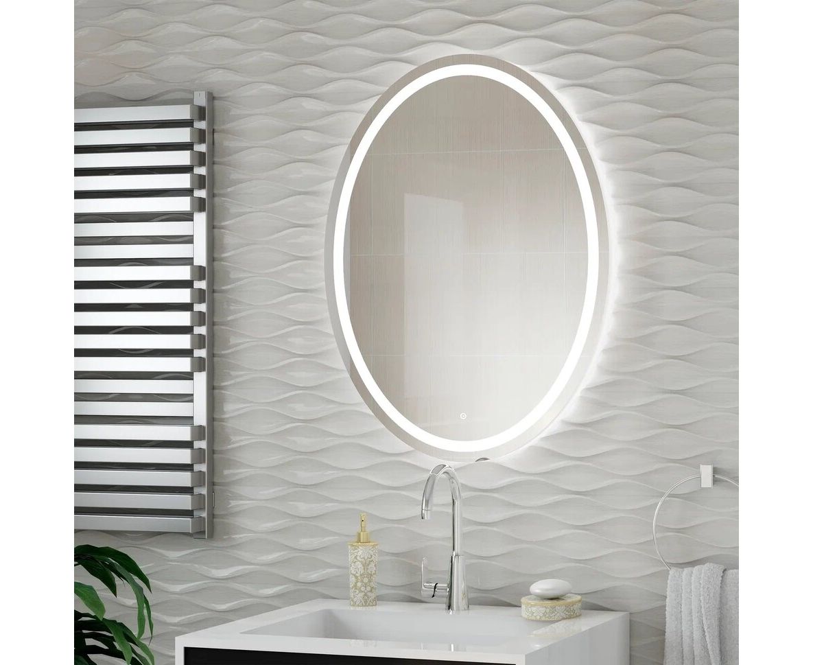 Приобрести continent зеркало с подсветкой verso 57х77 см, сенсорный включатель, белое